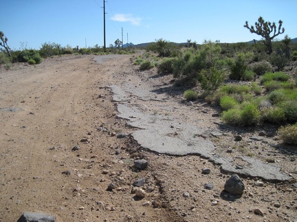 Fragments of old pavement on Walking Box Ranch Road
