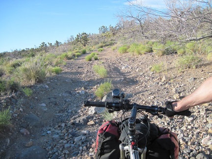 Rising out of the wash just past Stagecoach Well, the road is really rough, with loose rock on the surface