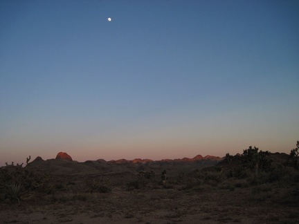 The moon is full enough tonight to cast shadows here near Malpais Spring, Mojave National Preserve
