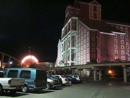 The shopping mall at Primm, Nevada is full of fake architecture evoking a real city, rather than the freeway exit that is Primm