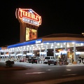 Outside the two high-rise casino-hotels at Primm, Nevada is a luxurious gas station with a bay for each vehicle filling up