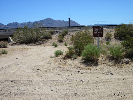 After 1.5 miles, my road ends at the train tracks; I make a right turn for the 10.5 mile ride to Nipton on Nipton-Desert Rd