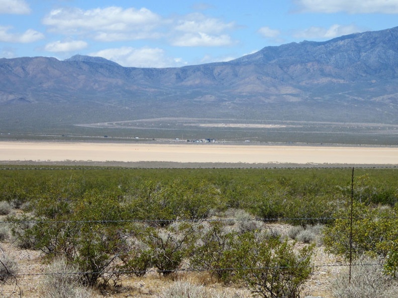 From Nipton-Desert Rd, I can see across Ivanpah Dry Lake to the huge BrightSource solar plant under construction