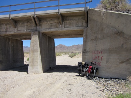 This railway undercrossing along Nipton-Desert Road also serves as a road to the Lucy Gray Mine