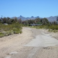 Approaching the tiny town of Nipton, California, population 20, with the Castle Peaks in the background