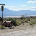 At the junction of Lucky Dutchman Road, I look back down into Ivanpah Valley and Ivanpah Dry Lake