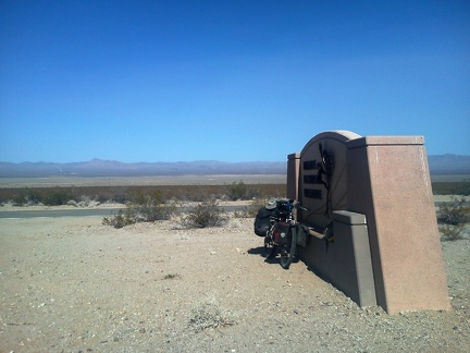 I exit Mojave National Preserve here, and am now headed over to Nipton, the village over there at the bottom of the mountains