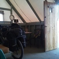 I park the 10-ton bike inside my tent cabin at Nipton, titled the Surveyor, and settle in for the night