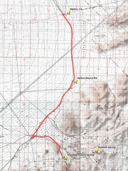 Nipton to Slaughterhouse Spring by bicycle, route