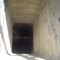 This shaft at the mine site has concrete walls