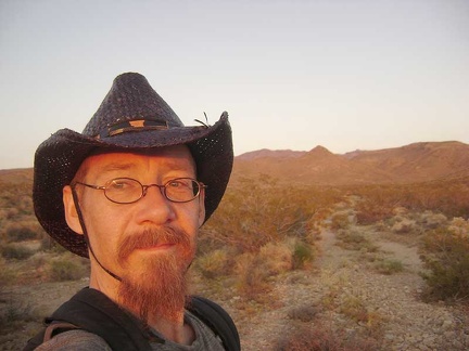 Sunset, my favourite time of day, on the middle fork of Globe Mine Road, approaching my campsite