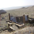 I look down at the remains of a structure up at the mine site