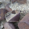 Close-up of a few cans at the mine site at the end of the middle fork of Globe Mine Road