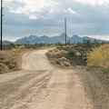 Views of the New York Mountains (today's destination) while heading west on Walking Box Ranch Road