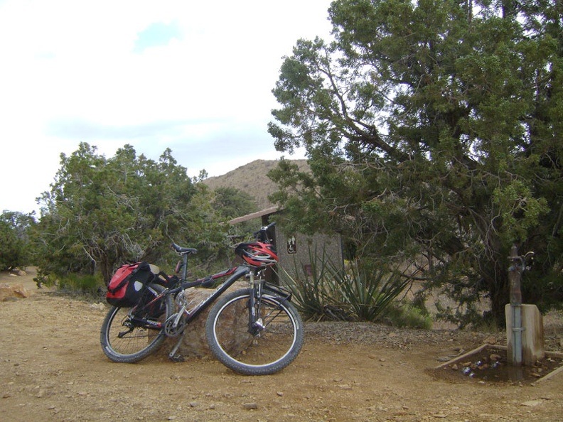 I get ready to leave Mid Hills campground for a ride down Wild Horse Canyon Road
