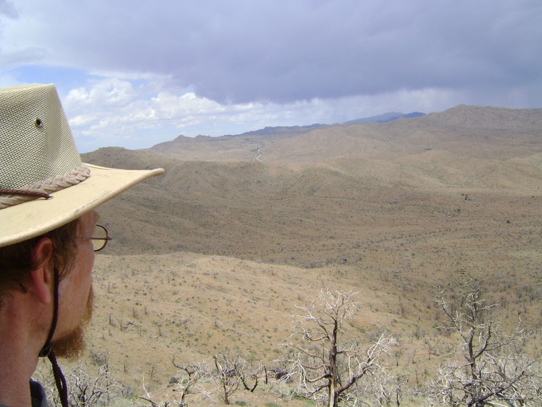 I pack my backpack and hike up the steep hill above Bluejay Mine and the Winkler's Cabin site