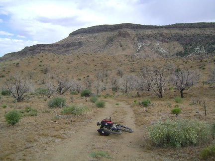 Bluejay Mine Road snakes around below Wild Horse Mesa
