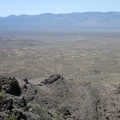 Looking across Ivanpah Valley from Bathtub Spring Peak, I can make out a distant road leading up into the Ivanpah Mountains