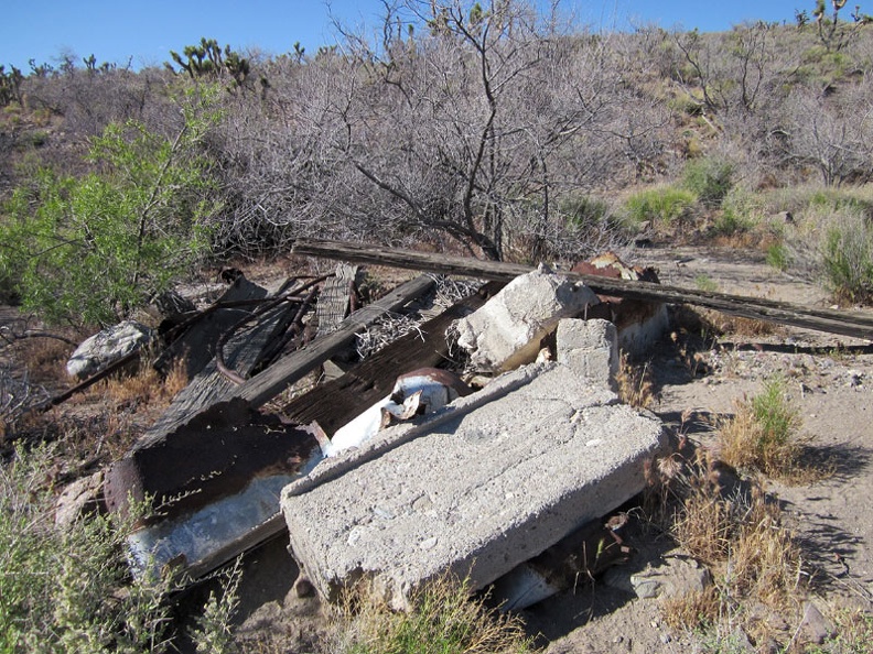 Near the Willow Wash corral is a pile of wood and concrete debris, suggesting that a small outbuilding may have once stood here