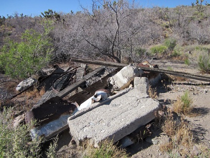 Near the Willow Wash corral is a pile of wood and concrete debris, suggesting that a small outbuilding may have once stood here