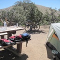 After sleeping in a bit, and eating breakfast, I pack up and leave the tent for today's ride across Gold Valley to Woods Wash