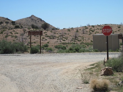 A quarter mile down the road from my campsite at Mid Hills campground, I turn right on Wild Horse Canyon Road