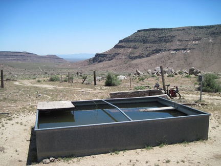 A full water trough at Gold Valley Mine
