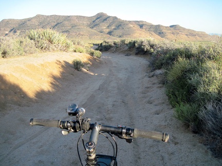 The sandy part of this road is hard to ride, even in the downhill direction!