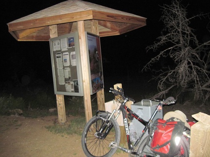 After the four short hills on Wild Horse Canyon Road, I reach the entrance kiosk at Mid Hills campground