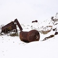 Mining debris in snow