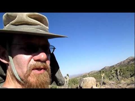 I hike across the New York Mountains foothills back to my tent, slowly, to preserve energy, Mojave National Preserve