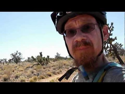 The 10-ton bicycle leaves Ivanpah Road for the Sagamore Cut-off Road