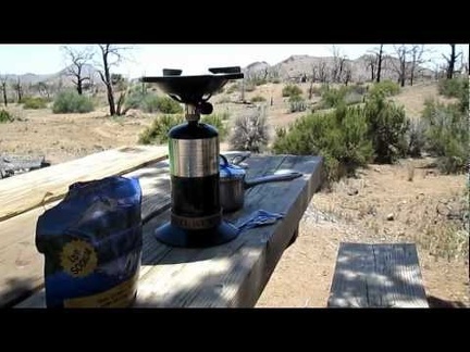 A nicely placed picnic table by a juniper tree makes for a semi-shady brunch at Mid Hills Campground