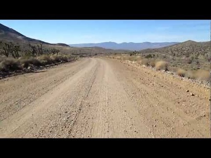 Time for some fun: downhill riding on Ivanpah Road toward Ivanpah Valley, leaving the inner part of Mojave Preserve