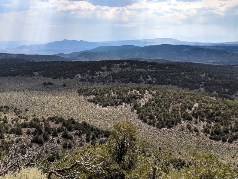 Some sunlight shines through the clouds, Humboldt-Toiyabe National Forest