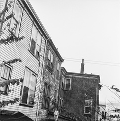 Rear view, 2521 and 2525 Barrington St, Halifax, 1982