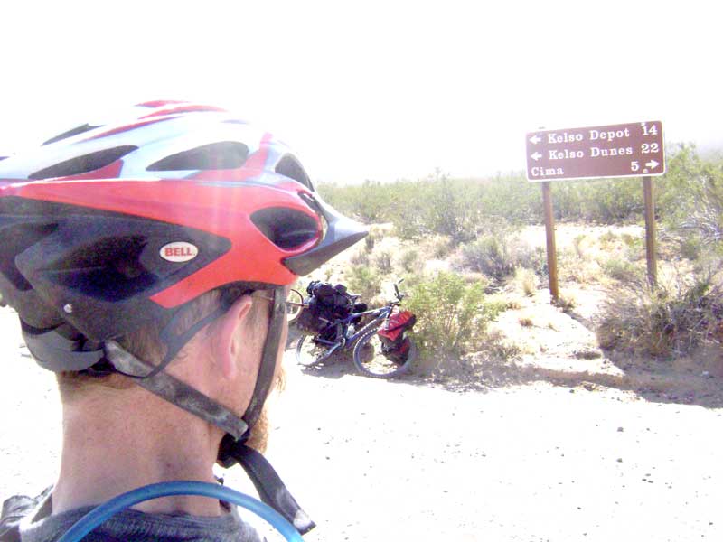 I start the 19-mile ride down Kelso-Cima Road to Kelso Depot and stop after 5 miles at the junction of Cedar Canyon Road
