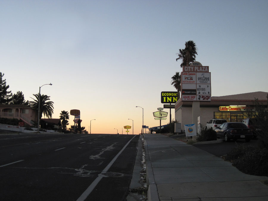 I ride through Barstow's motel district on my way to the old-school Route 66 Motel where I'll stay again tonight