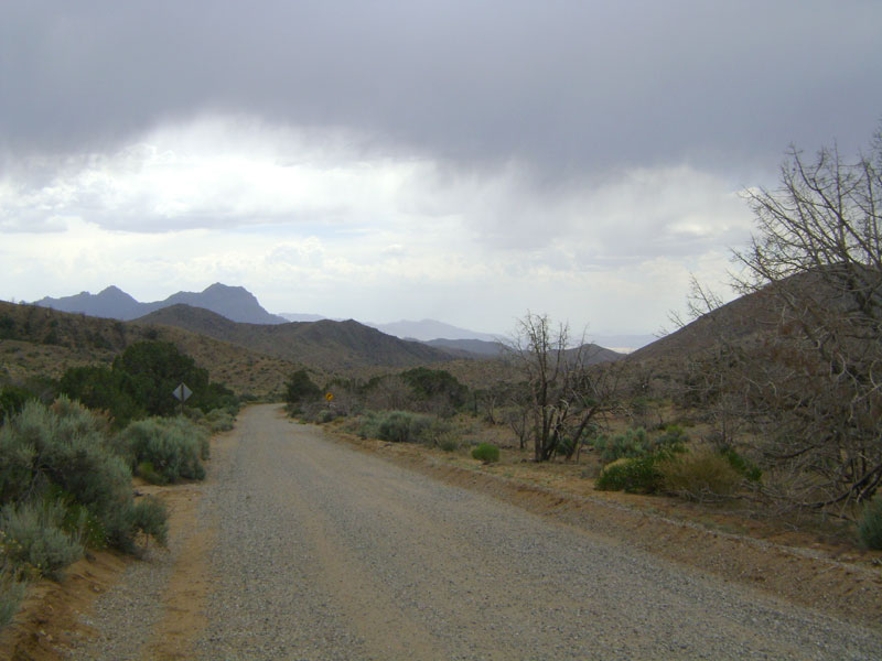 The fun ride down Wild Horse Canyon Road looks different today with the ominous clouds hovering above the Mid Hills