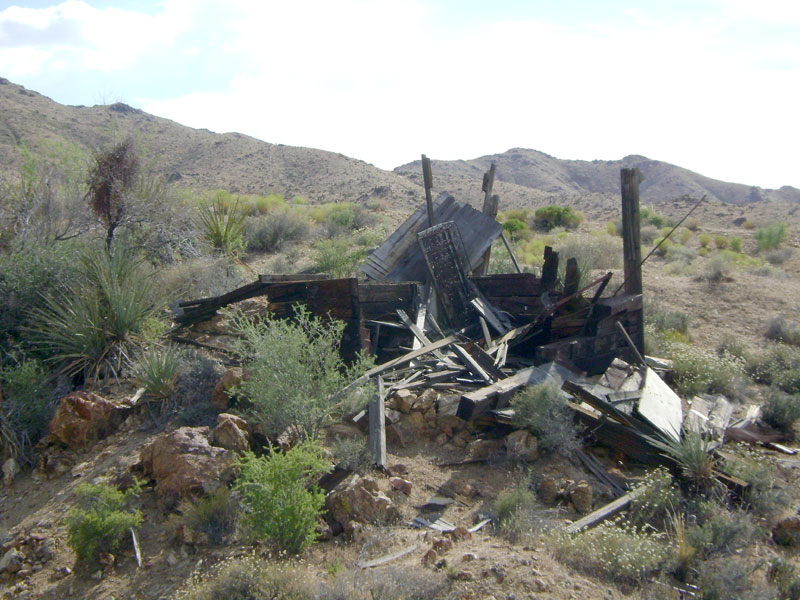 One of several debris piles near the cabin in Macedonia Canyon, Mojave National Preserve