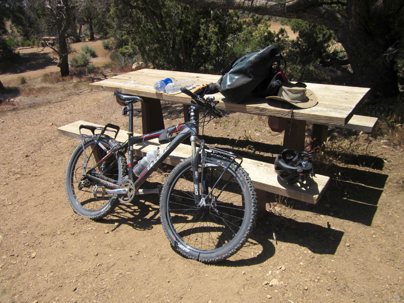 It's time to prepare the bicycle for a ride down to Hole-in-the-Wall campground, where I can recharge my cell phone