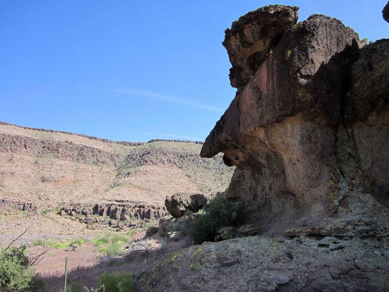 Dramatic rock erosion at the entrance to Saddle Horse Canyon