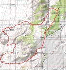 Mid Hills campground to Wildcat Spring and Chicken Water Spring hiking route map (Day 4)